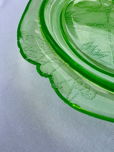 Federal Green Glass Parrot (Sylvan) Platter